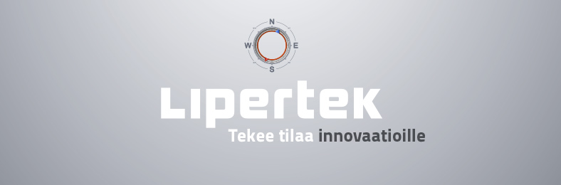 Lipertekin logo ja slogan harmaalla taustalla