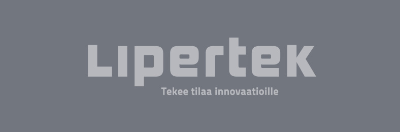 Lipertekin logo ja slogan harmaalla pohjalla