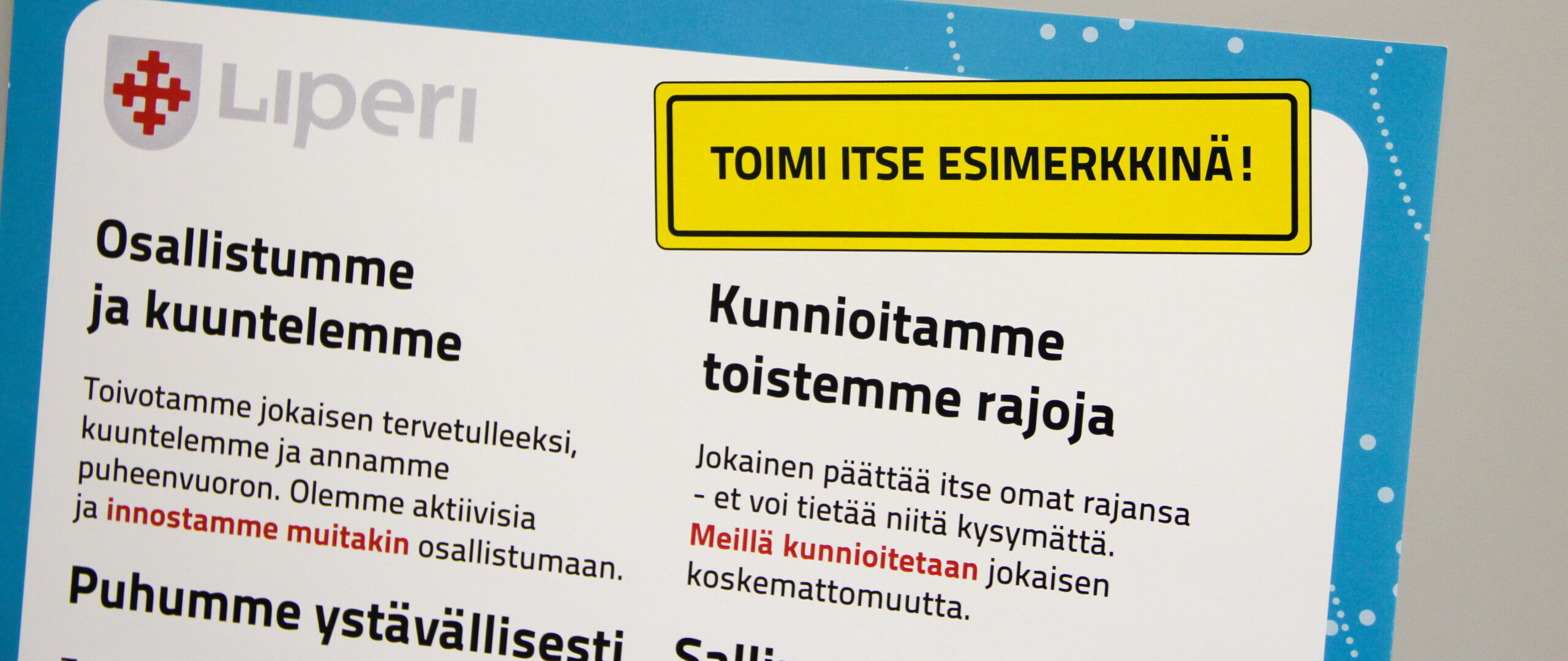 Liperissä laadittiin turvallisemman tilan periaatteet