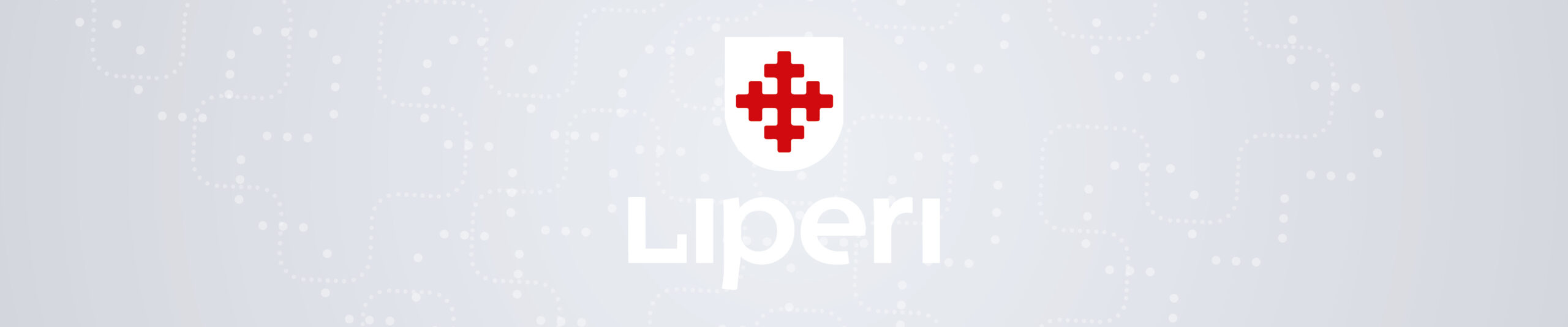 Liperin logo valkoisena harmaata taustaa vasten.