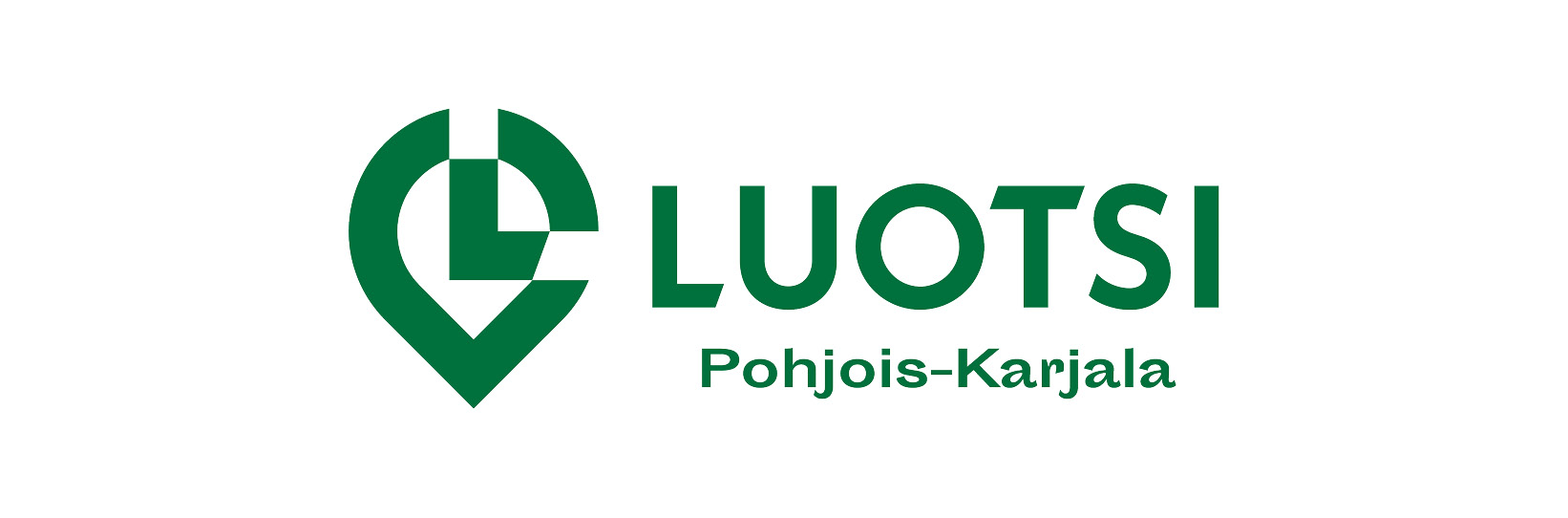 Luotsi Pohjois-Karjalan tummanvihreä logo valkoisella taustalla.